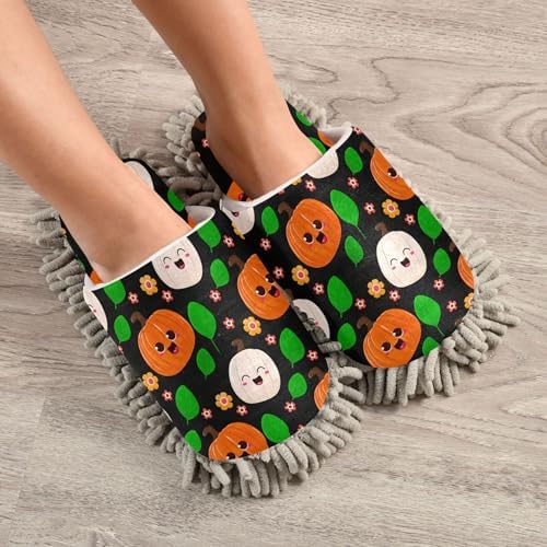 Burbuja Happy Face Dust Mop Slippers for Women Men