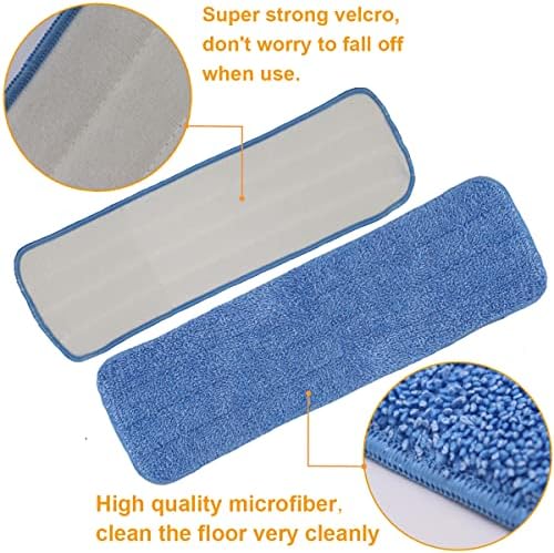 18 Inch Microfiber Mop Head Replacement - 10 Pack Blue