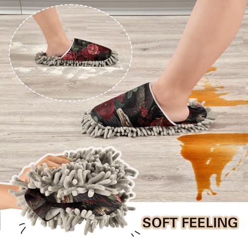 Zhirexin Microfiber Mop Slippers for Men Women Floor Cleaning