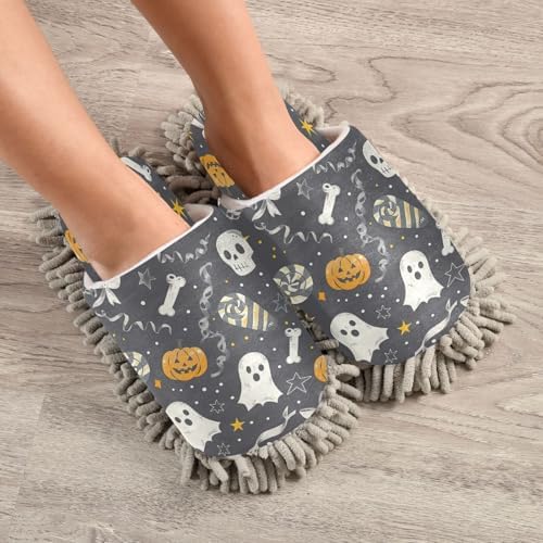 Halloween Cute Spectre Skull Cleaning Slippers