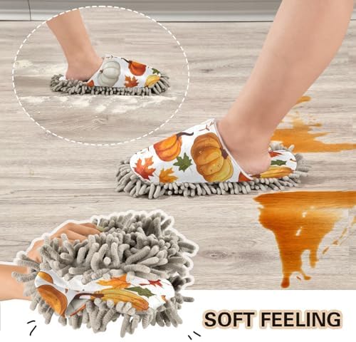 Zhirexin Thanksgiving Cleaning Slippers with Microfiber Mop Pads