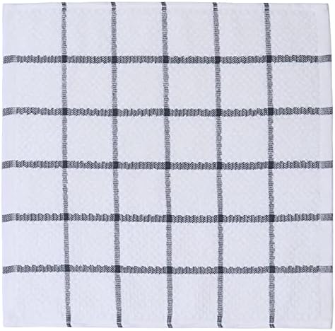 PPAXL Cotton Dish Towels 12x12 Inches 8pc Set Grey Multi