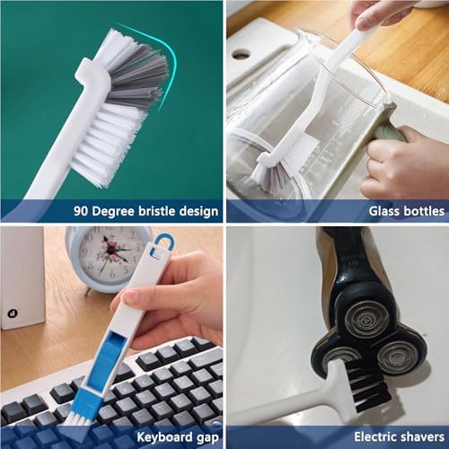 CRAFNEW 14Pcs Crevice Cleaning Brush Set for Kitchen and Bathroom