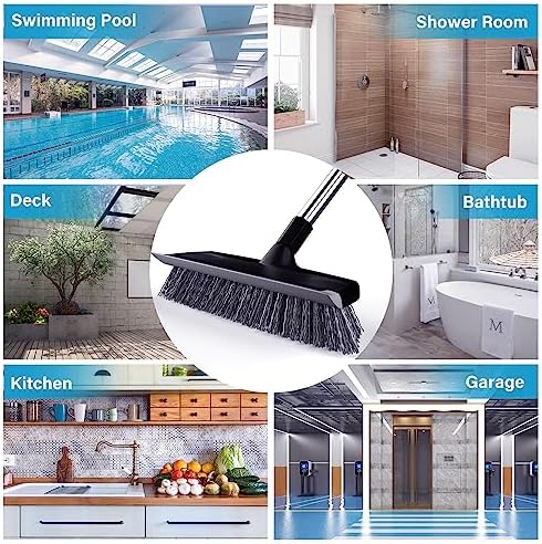 ITTAR 2-in-1 Scrub Brush with 53 Long Handle - Black