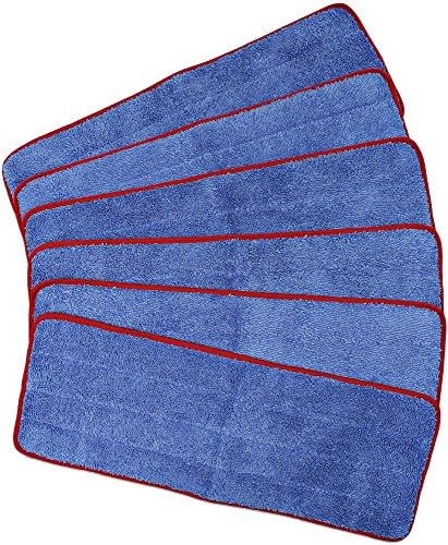 CleanAide All-Purpose Mega Microfiber Mop Pads 6-Pack Red 1